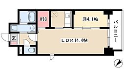 ラフレシール　トレス 8階1LDKの間取り