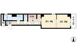 B’s117　North 8階2Kの間取り