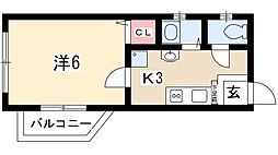 第5伊藤ビル 3階1Kの間取り