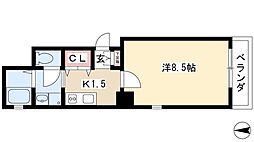 プリマベーラ名駅 8階1Kの間取り
