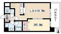 プレミアム浅間町 8階1LDKの間取り