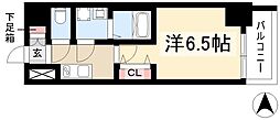 S-RESIDENCE名駅北alesia(アレシア) 1Kの間取図画像