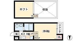 ラメールブルー 1Kの間取図画像