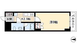 スクエア名駅南 1Kの間取図画像