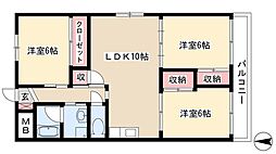 グランド三栄 3LDKの間取図画像