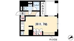 ドゥーエ大須 ワンルームの間取図画像