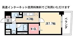 ソレアード 1Kの間取図画像