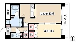 グラン・アベニュー名駅 1LDKの間取図画像