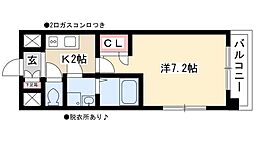 UURコート名古屋名駅 1Kの間取図画像