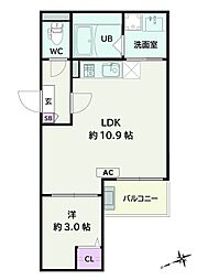 Jack nagaraI 1LDKの間取図画像
