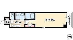 ウェストステージ 1Kの間取図画像