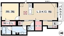 コンフォール 1LDKの間取図画像