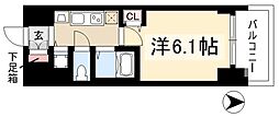 プレサンス名古屋STATIONアブソリュート 1Kの間取図画像