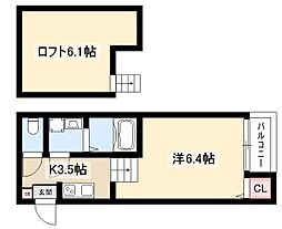 アルメリア2 1Kの間取図画像