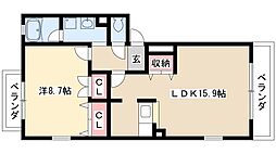 ピーチプレイス 1LDKの間取図画像