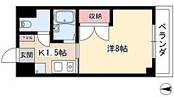 グリーンハイツ畑江 1Kの間取図画像