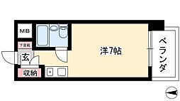 荘苑浄心本通A棟 ワンルームの間取図画像
