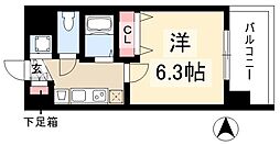 プレサンス名古屋城前ラバンカ 1Kの間取図画像