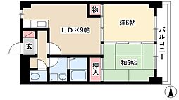 グローバル露橋 2LDKの間取図画像