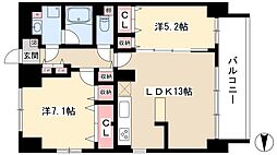 グランディア名古屋 2LDKの間取図画像