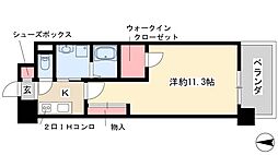 グランドソレイユ名駅 1Kの間取図画像