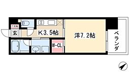 アデグランツ大須 1Kの間取図画像