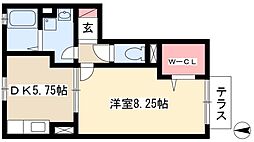 ルミエール 1DKの間取図画像