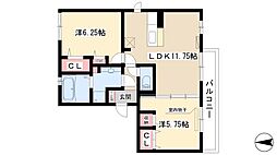 ハロディア 2LDKの間取図画像