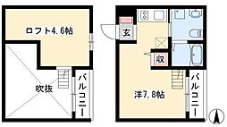 アクアガーデン 1Kの間取図画像