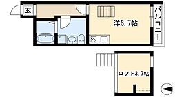 コルティーレ金山 ワンルームの間取図画像