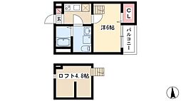 Y'sSquare中村公園 1Kの間取図画像