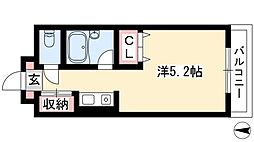 リエス尾頭橋 1Kの間取図画像