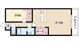 フェニックス並木 1LDKの間取図画像