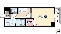 エスポワール亀島 1Kの間取図画像