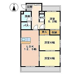 カーサしのはら 3LDKの間取図画像
