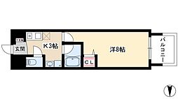 ベル花の木 1Kの間取図画像