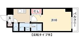 アルシオン 1Kの間取図画像