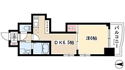 エステムプラザ名古屋駅前プライムタワー 1DKの間取図画像