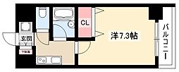 プロシード太閤通 1Kの間取図画像