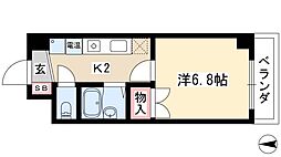 メゾンキムラ2 1Kの間取図画像