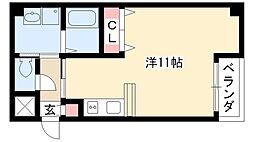 スワローハイム岩塚 ワンルームの間取図画像