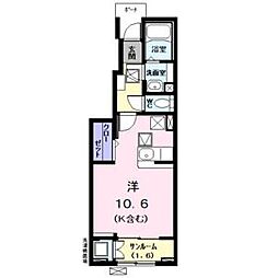 シャノワール ワンルームの間取図画像