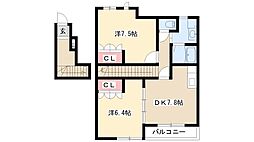 エバープレイス3 2LDKの間取図画像