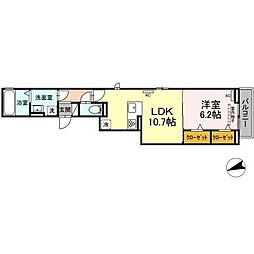 プルミエ 1LDKの間取図画像