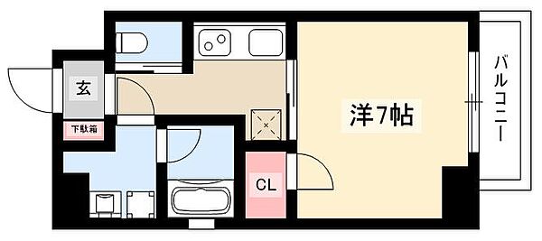 NNS121 ｜愛知県名古屋市西区則武新町3丁目(賃貸マンション1K・6階・26.71㎡)の写真 その2