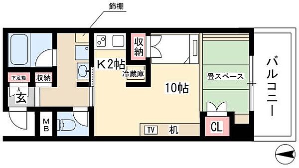 鶴舞ガーデンコート ｜愛知県名古屋市中区千代田3丁目(賃貸マンション1R・3階・34.11㎡)の写真 その2