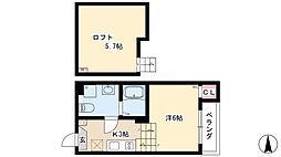 OMレジデンス本陣鳥居通 1階ワンルームの間取り