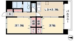 フォレストY 1階2LDKの間取り