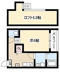 ルノンキュール 1階1Kの間取り