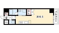 LUMINOUS東別院(旧S-FORT東別) 8階ワンルームの間取り